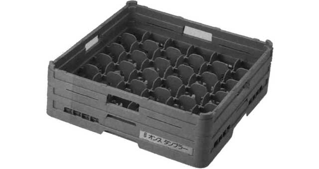 IMPA 172997 — Rack glass dish washer plastic, 500x500x180mm 36 pockets