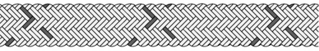 IMPA 211925 — Rope mooring unilon double, braided 7-1/2"cirx200mtr
