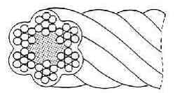 IMPA 213321 — Rope wire vinyl covered galv, for antenna o.d.6x8mm