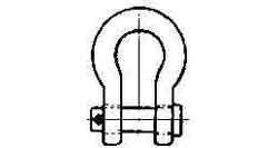 IMPA 231406 — Shackle bow flat head pin, galv jis-ba 44mm swl 12ton