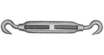IMPA 230577 — Turnbuckle frame galv, hook&hook 8mmx125mm
