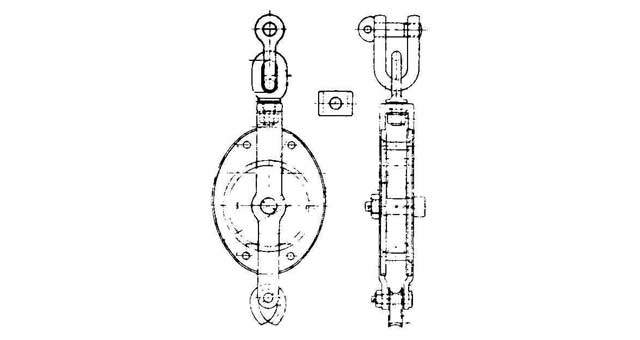 IMPA 231573 — Block guy steel swivel single, jis-f3419-ms1b 160mm w/becket
