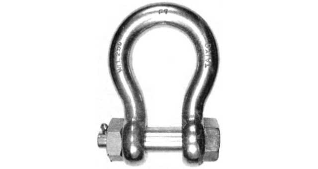 IMPA 233572 — Shackle bow hex head bolt, s. steel bb 12mm swl 1.0ton