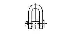 IMPA 233734 — Shackle straight flat head pin, galv jis-m-sa 75mm swl 35ton