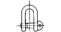 IMPA 233822 — Shackle straight eye bolt, galv jis-m-sc 28mm swl 4.8ton