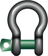 IMPA 234547 — Shackle bow w/screw pin galv, green pin g-4161 16mm 3.25ton 