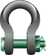IMPA 234591 — Shackle sling bow w/safetybolt, green pin p-6033 170mm 500ton