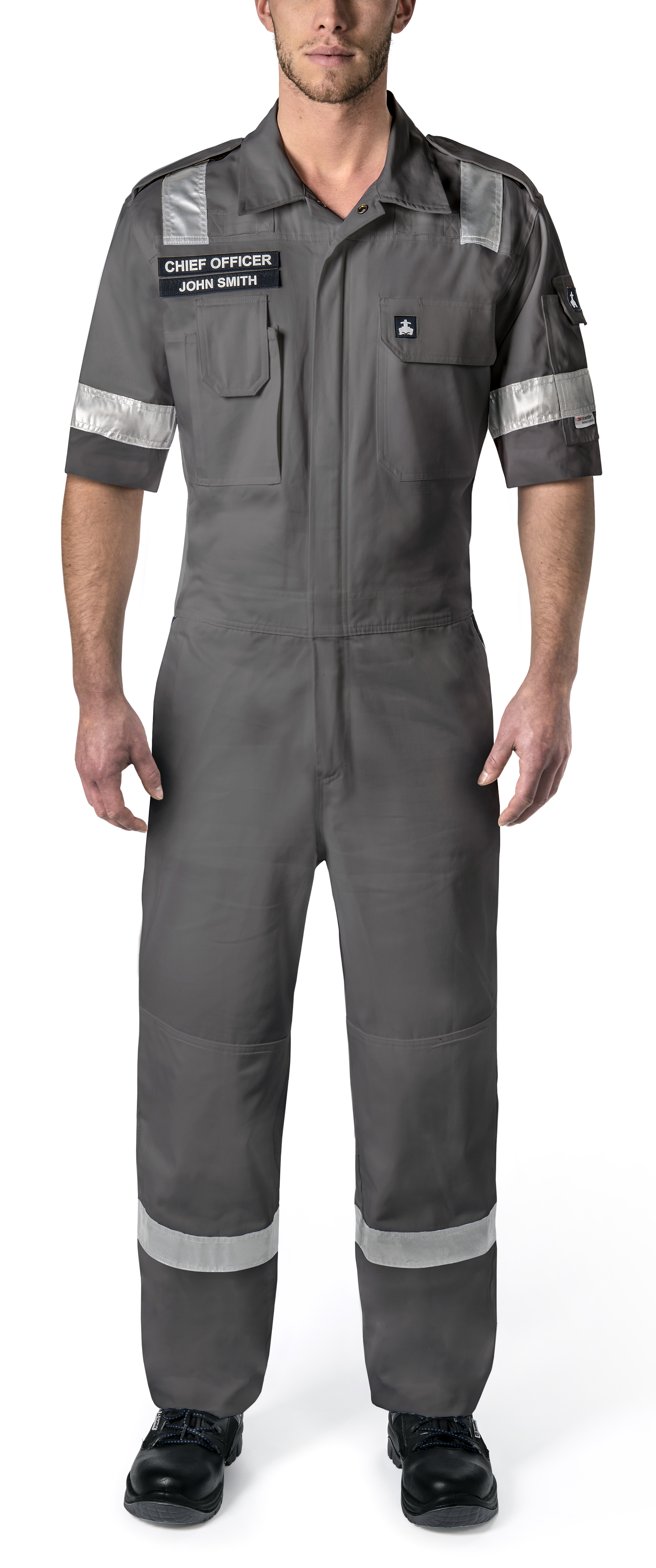 IMPA 312331 — Boilersuit cotton short sleeve, uv protect reflect grey 2xl 