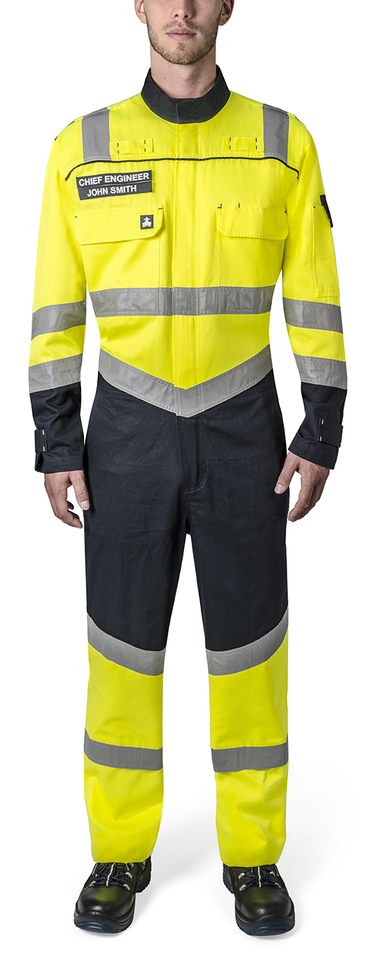 IMPA 312471 — Boilersuit uv protct high, visibility yellow/navy 3xl