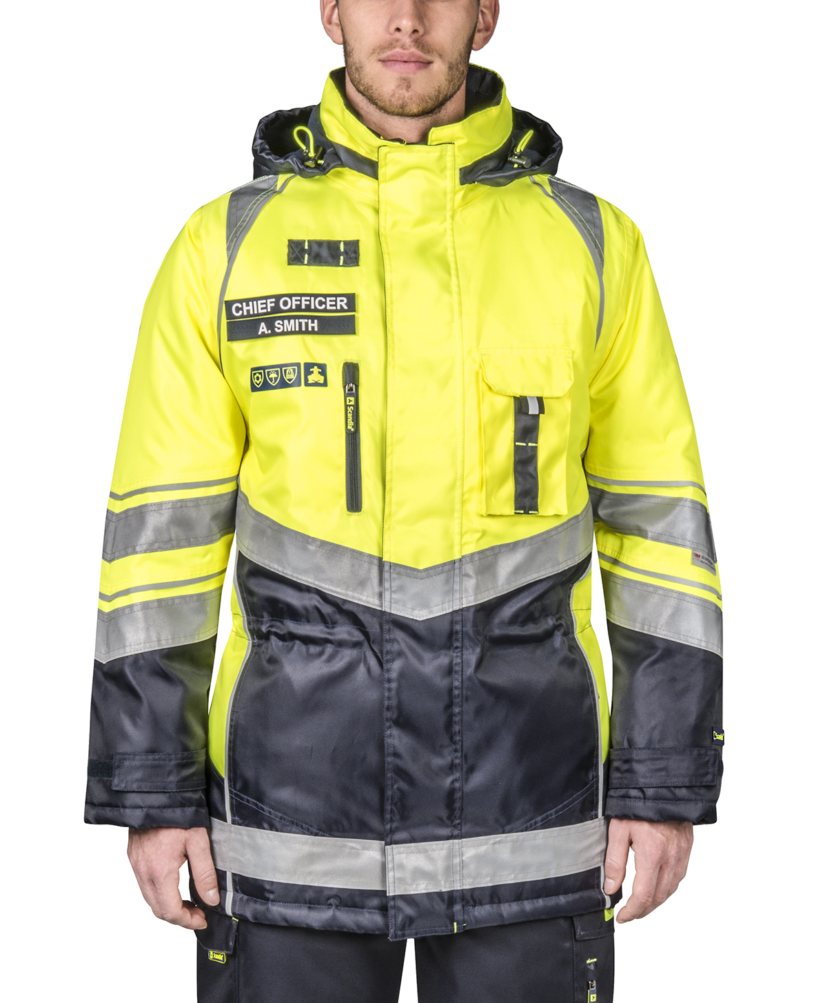 IMPA 312528 — Parkas winter water proof, hi visibility orange/navy s