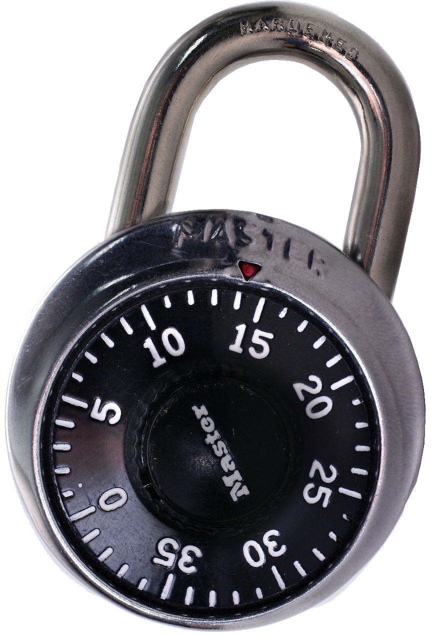 IMPA 490565 — Padlock combination standard, dial fixed 3 digit lock 