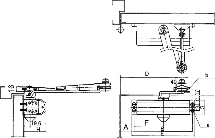 IMPA 490613 — Door closer standard type, w/stop max. door weight 65kgs