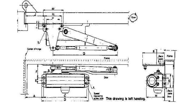 IMPA 490621 — Door closer parallel, maximum door weight 30kgs