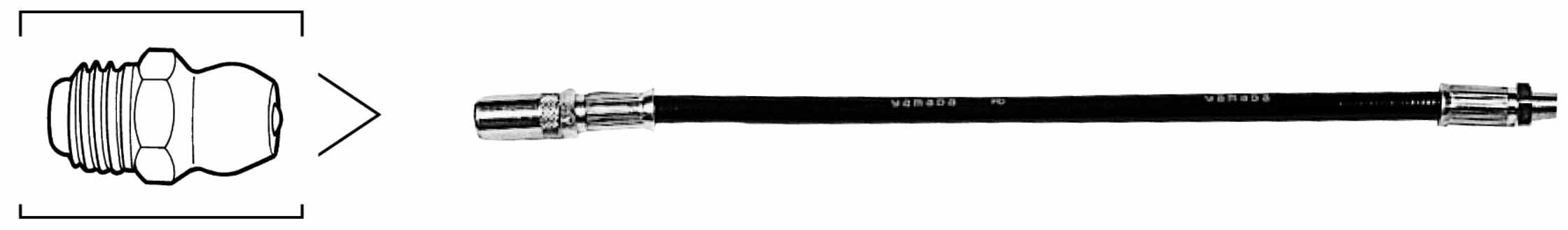 IMPA 617682 — Flexible extension hose pt 1/8, for hydraulic/straight nipple