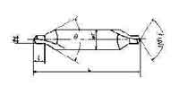 IMPA 630516 — Drill center a-type, 4.0mm drill diam 75deg
