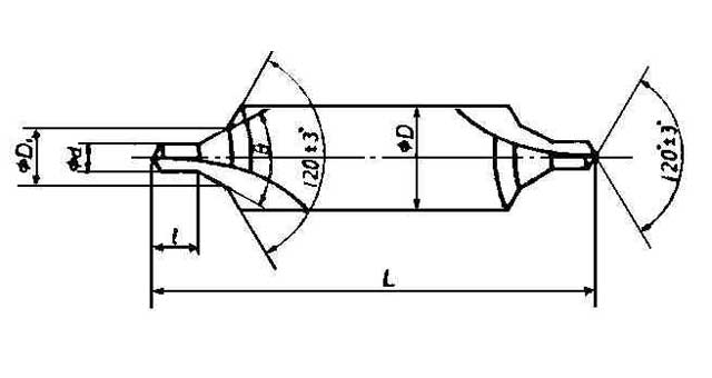 IMPA 630547 — Drill center b-type, 6.3mm drill diam 75deg