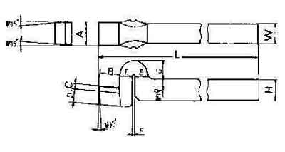 IMPA 633037 — Tool bit tip welded hss spring, finishing-16 16x16x140mm