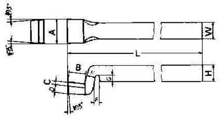 IMPA 633119 — Tool bit tip welded hss spring, finishing-16 16x16x180mm