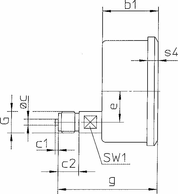 IMPA 653205 — Gauge pressure w/glycerine, rear/direct -1-3bar 80mm g1/2"