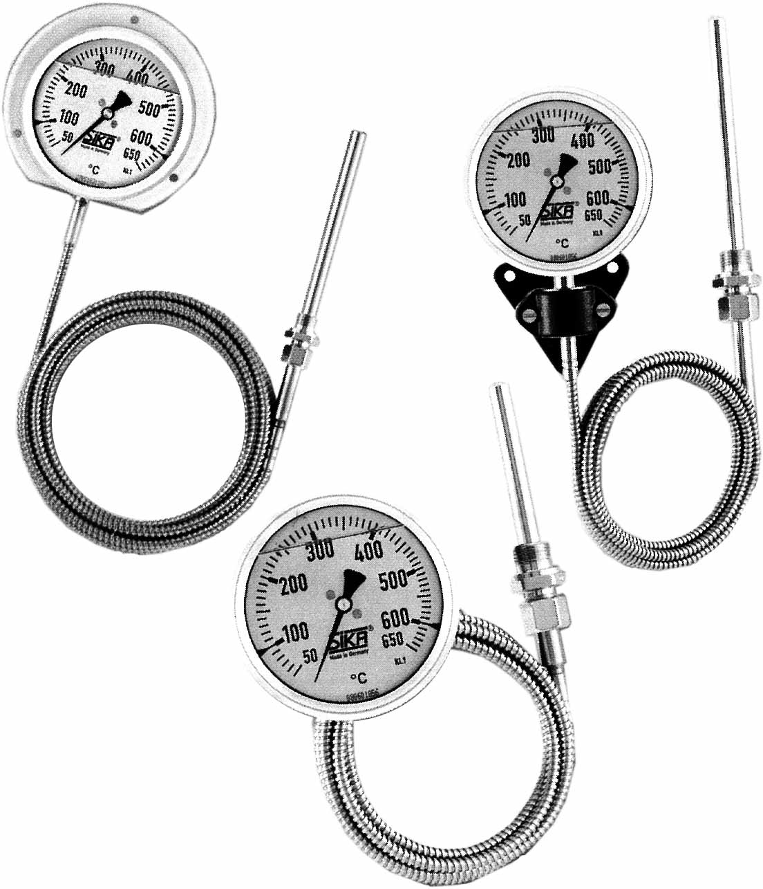 IMPA 653522 — Thermometer exhaust gas remote, dia80mm surface mount250mm 3/4