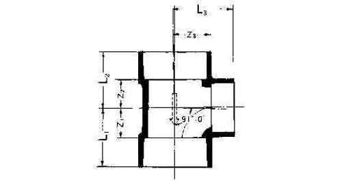 IMPA 732873 — Tee reducing pvc for drain, size 50 x 40