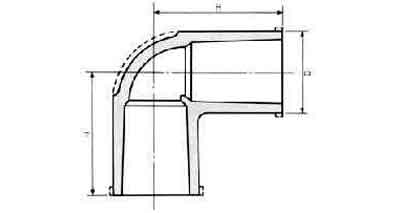 IMPA 733003 — Elbow pvc 90deg, for water supply size 20