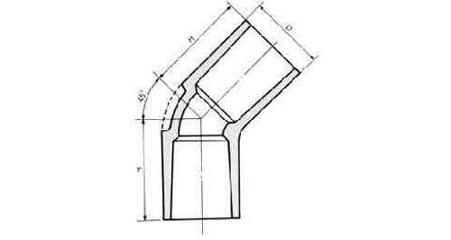IMPA 733016 — Elbow pvc 45deg, for water supply size 20