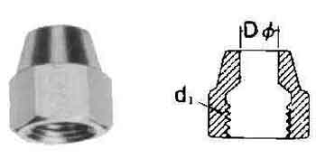 IMPA 733675 — Nut flared brass, 1/2" x unf3/4 16thread