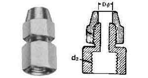 IMPA 733698 — Union reducing flared brass, 1/2"xpf1/2
