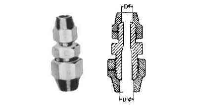 IMPA 733715 — Union coupling reducing flared, brass 1/4"x3/8"