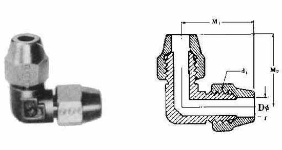 IMPA 733743 — Elbow flared 90deg brass, 10x10mm