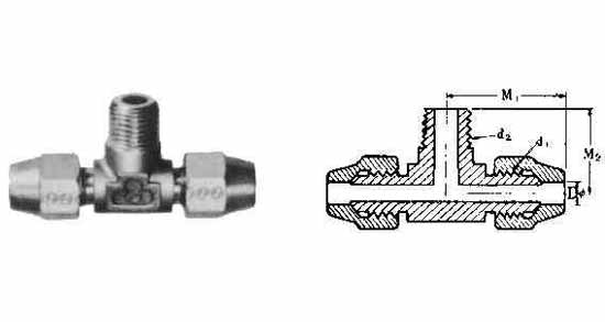 IMPA 733787 — Tee flared male end brass, 12mmxpt1/2