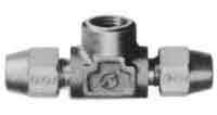 IMPA 733811 — Tee flared female end brass, 1/4"xpt1/8