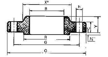 IMPA 734779 — Flange stainless steel welding, slipon boss ansi 300lbs-10"