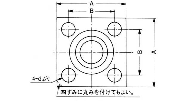 IMPA 734828 — Flange square pipe welding, cap screw w/groove ssa 80mm 