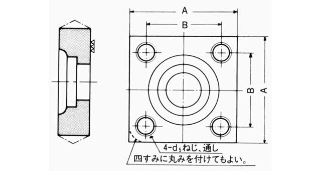 IMPA 734832 — Flange square pipe welding, socket head cap screw ssb 20mm 