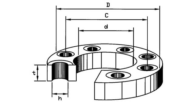 IMPA 735522 — Flange carbon steel slip-on, din2576 pn10 15mm