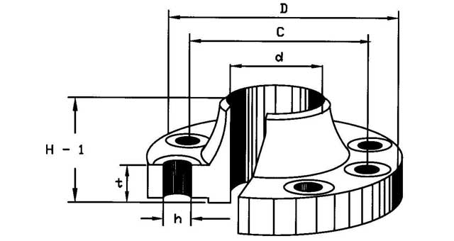 IMPA 735704 — Flange carbon steel weld neck, din2633 pn16 25mm