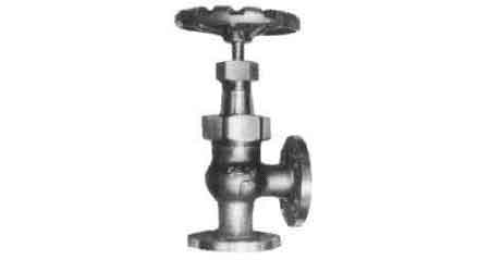 IMPA 751267 — Angle valve s/d check bronze, fl'ged u-bonnet f7412 5kg-20mm