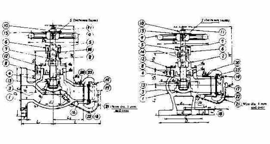IMPA 751722 — Angle hose valve bronze, flange&coupling f7334 10k-50mm