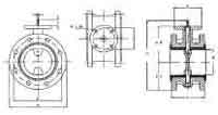 IMPA 754629 — Valve butterfly cast iron din, flanged long #54 pn6 300mm