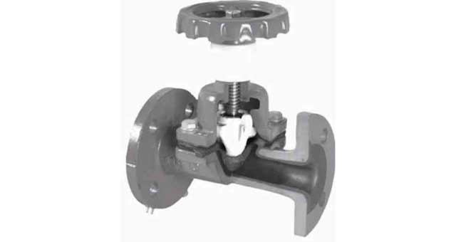 IMPA 756531 — Diaphram valve din c/iron pn10, fullbore rubberline 5652 15mm