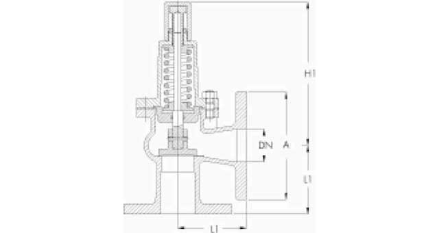 IMPA 757041 — Over flow valve din bronze, flanged end angle #524 dn 15