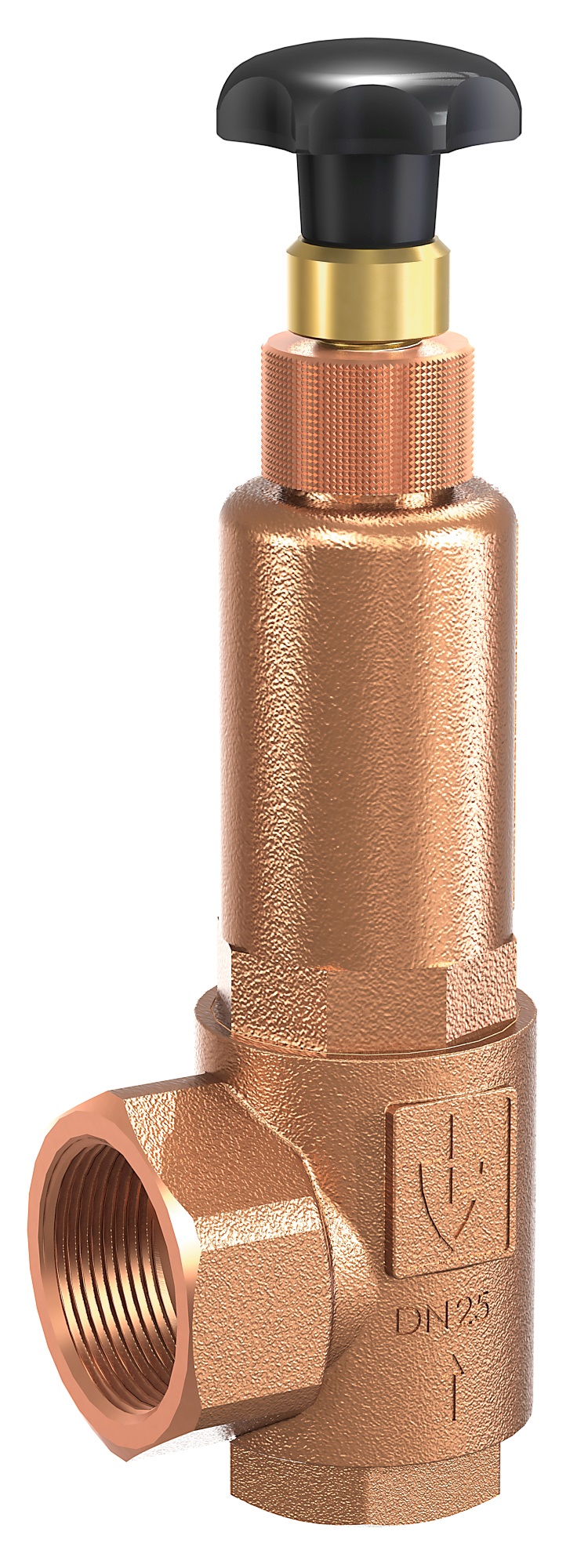 IMPA 757177 — Valve overflow gunmetal, s.steel spring #853bgfo din 25