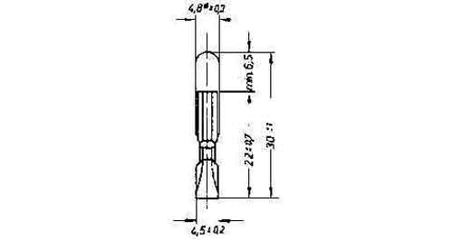 IMPA 790760 — Lamp telephone indicator t5.5, (30) 30v 50ma 5.5x30mm