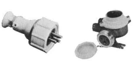 IMPA 792883 — Plug&receptacle w/switch 3pin, watertight hna synthetic resin