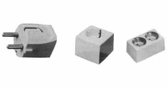 IMPA 792925 — Plug & double receptacle, 2-round pin siemens nwt
