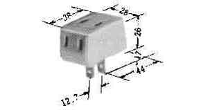IMPA 792981 — Receptacle 2-flat pin 3-way, with one way plug