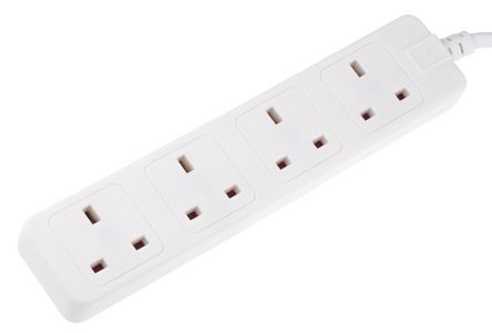 IMPA 792988 — Receptacle 4ways british plug, 3 flat pins w/3mtr cord