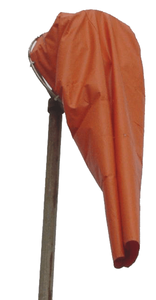 Billy Pugh 18" WINDSOCK - ORANGE (18" DIA X 60"L X 9" DIA), 12 OZ PAK CLOTH NYLON, 16 BRASS GROMMET